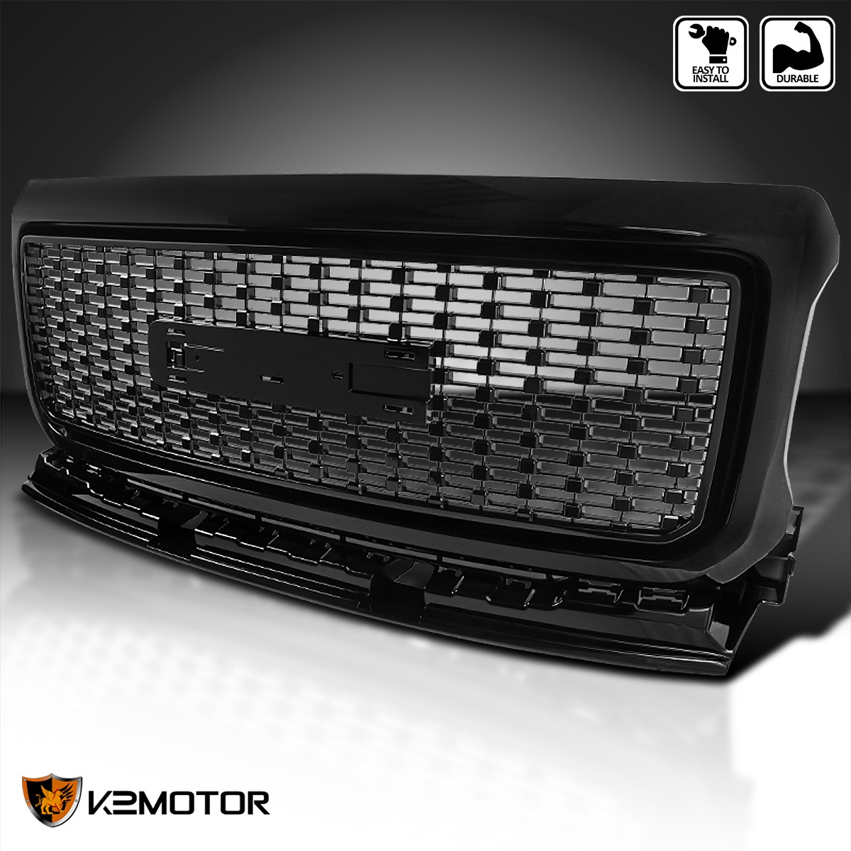 Black Fits 2015-2020 GMC Canyon Denali Style Front Bumper Hood Grille 1PC Black Fits 2015-2020 GMC Canyon Denali Style Front Bumper Hood Grille 1PC