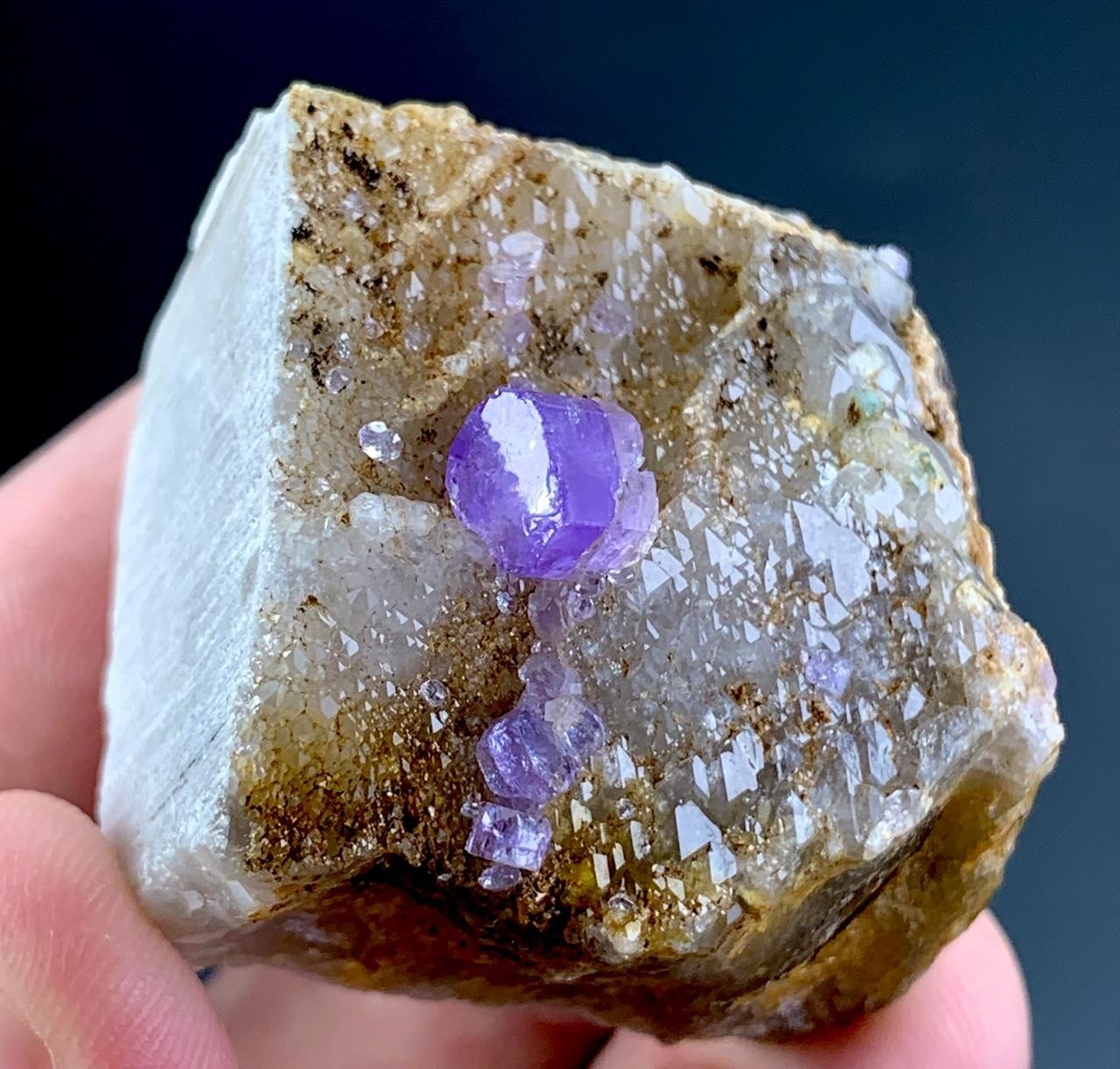 Natural  Purple Apatite Crystal Specimen From Afghanistan 330 Carat