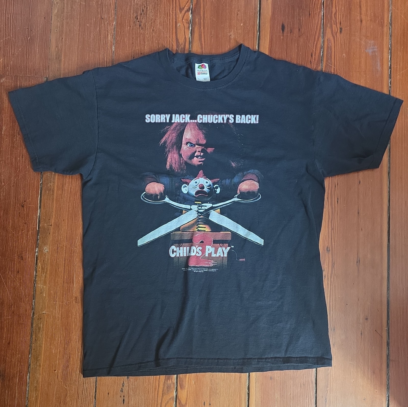  Chucky Childs Play 2 Horror Movie Promo Shirt SZ Large Fruit of the Loom