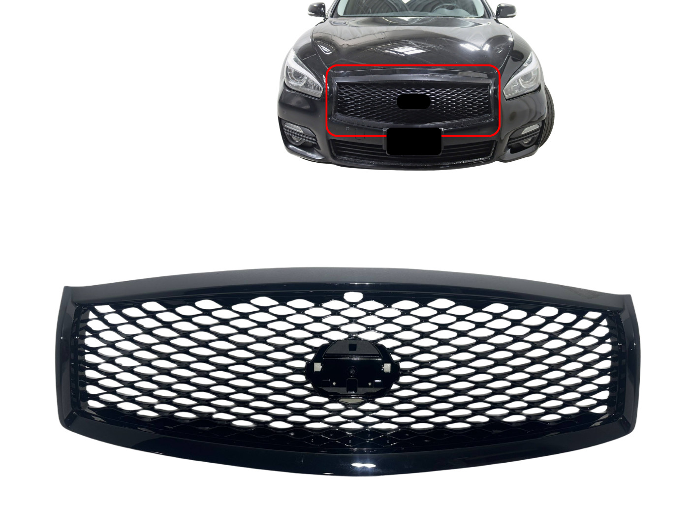 New Fits 2015-2019 Infiniti Q70 Q70L Front Bumper Upper Grille W Camera Option