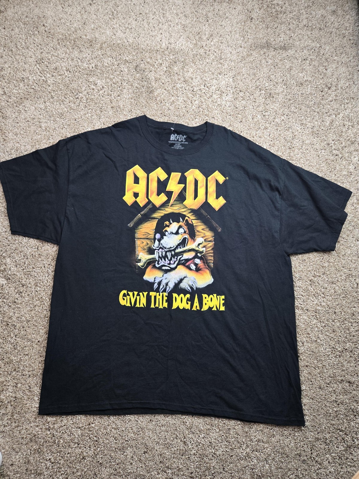 AC/DC Shirt Mens 3XL Black Givin The Dog A Bone Graphic Rock Band Music Tee