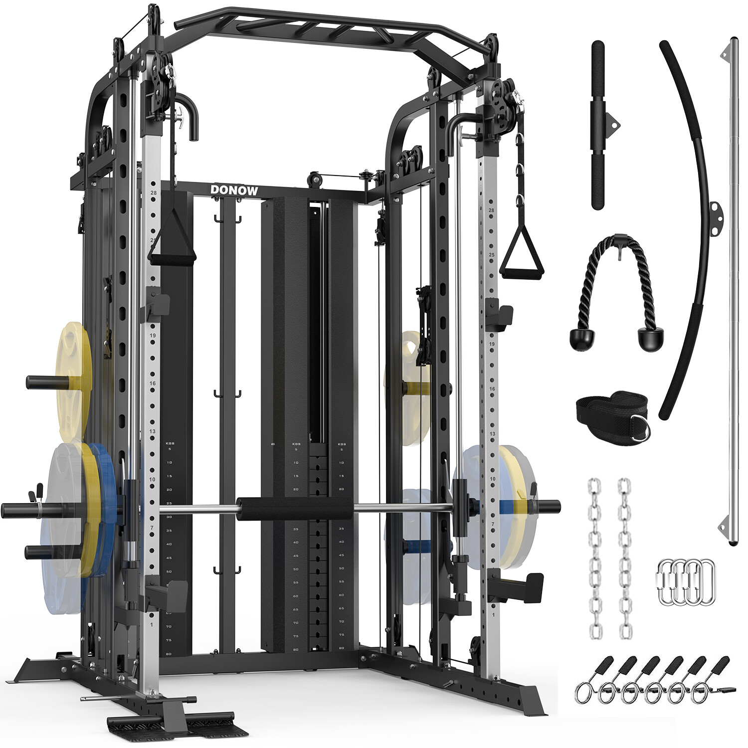 Smith Machine with 160kg Weight Stacks Power Cage Rack Cable Crossover Machine Smith Machine with 160kg Weight Stacks Power Cage Rack Cable Crossover Machine