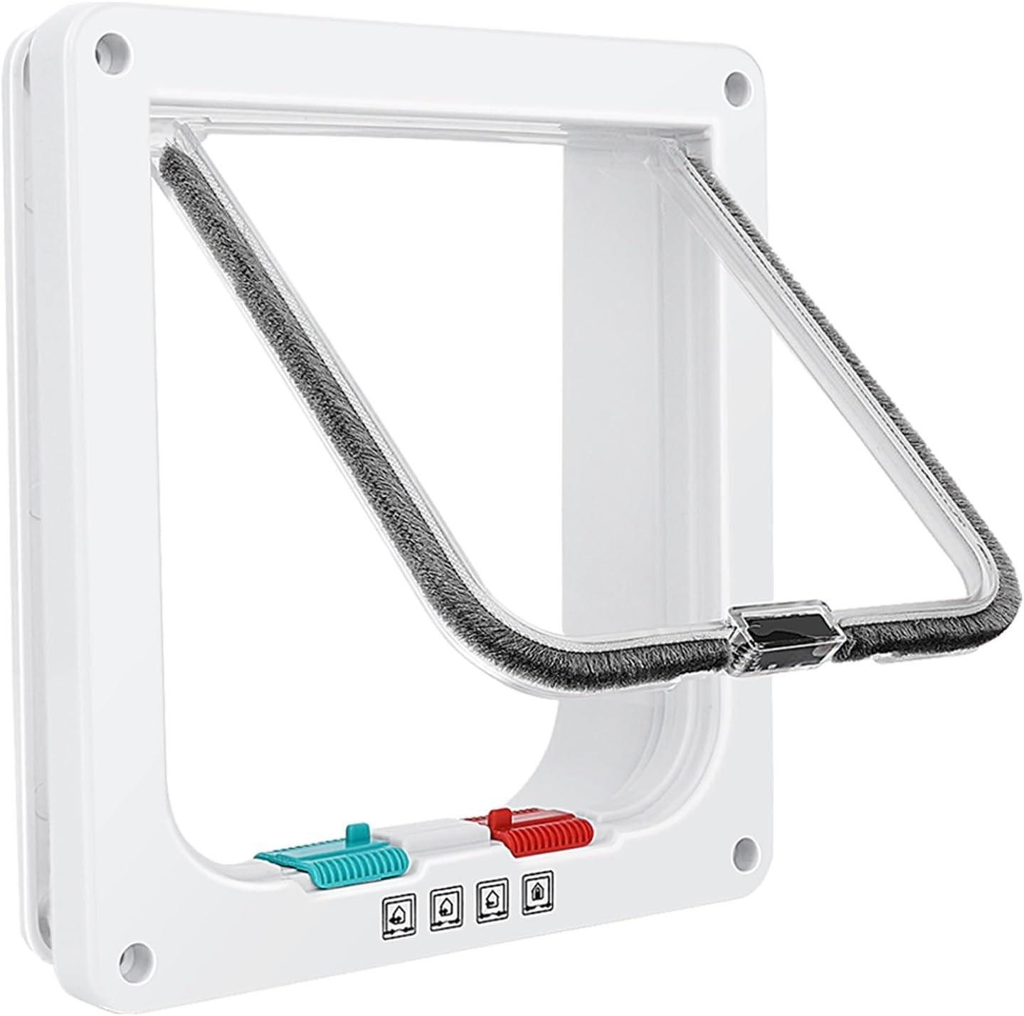 Cat Door Flap 4-Way Lock Pet Door for Interior Exterior Doors Sliding Doors Medi