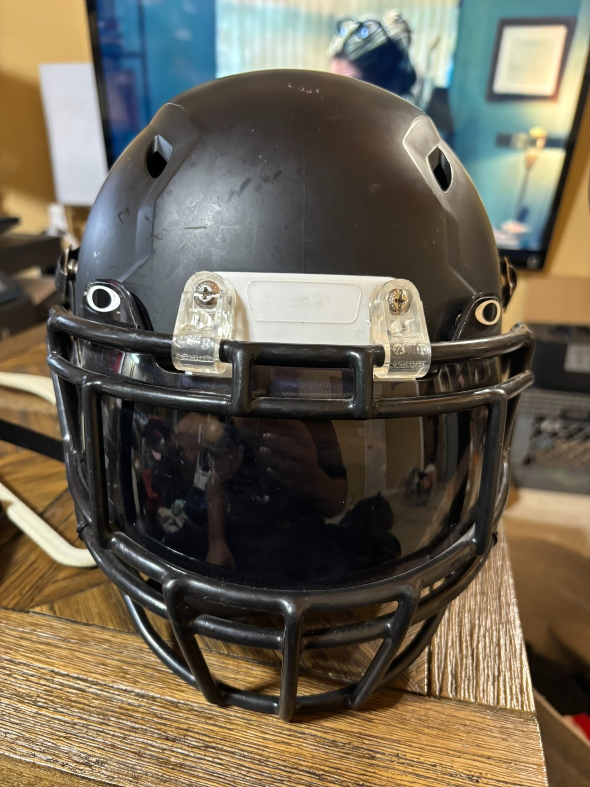 Schutt Vengeance Football Helmet M/L Matte Black w/ Oakley Visor Facemask