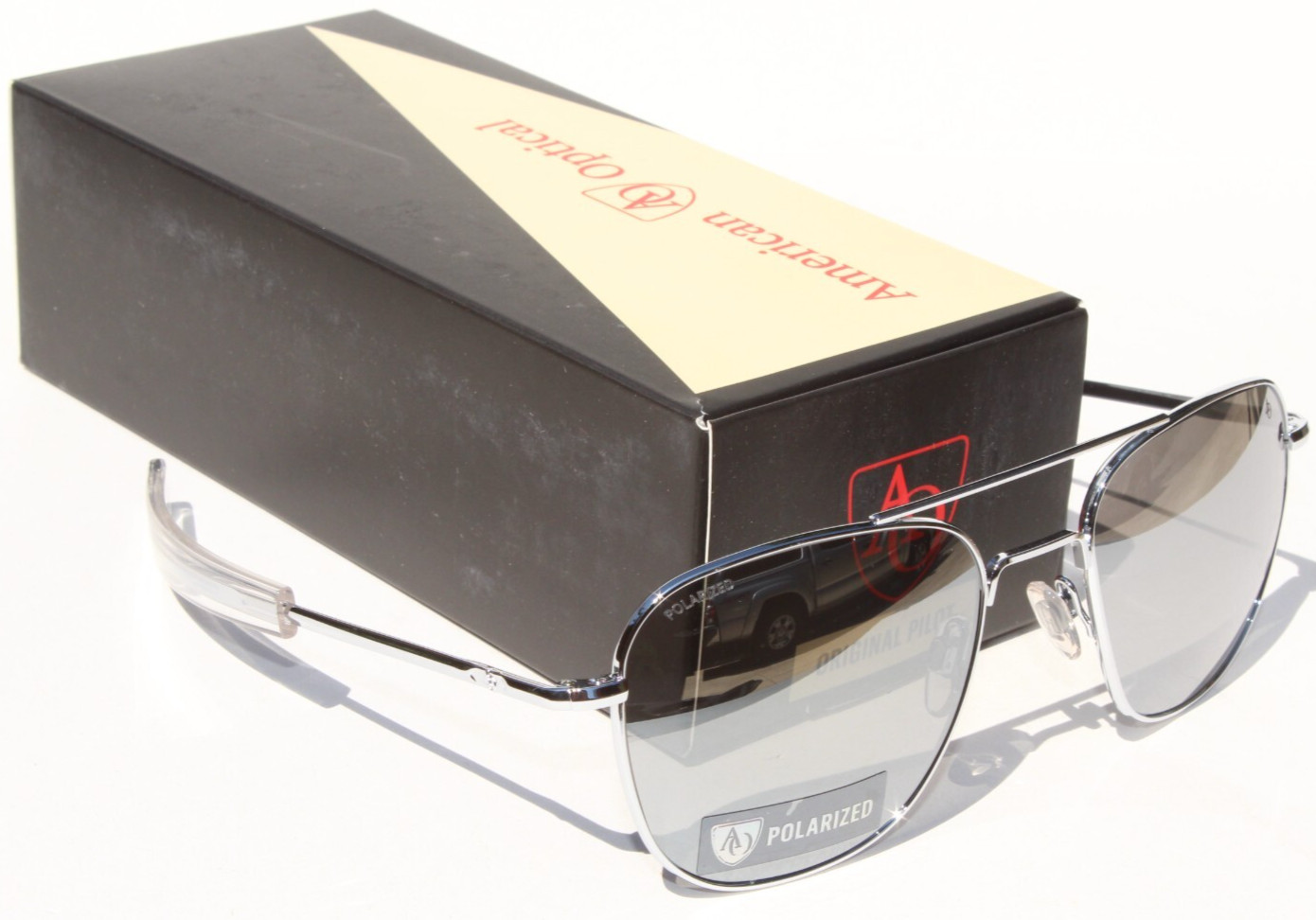 AMERICAN OPTICAL Original Pilot POLARIZED Sunglasses Silver BT CL SMN-P NEW