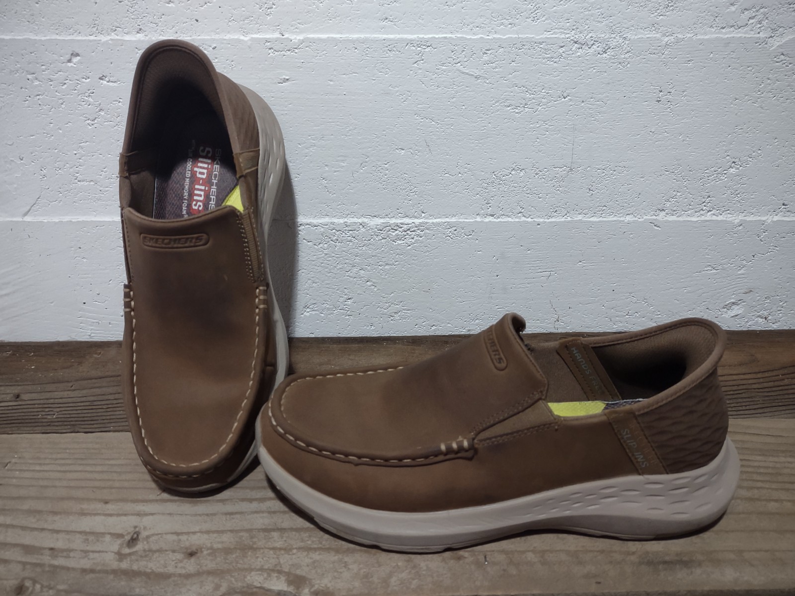 Skechers Slip-ins Relaxed Fit Hands Free Memory Foam Brown Slip-On Men’s Shoes