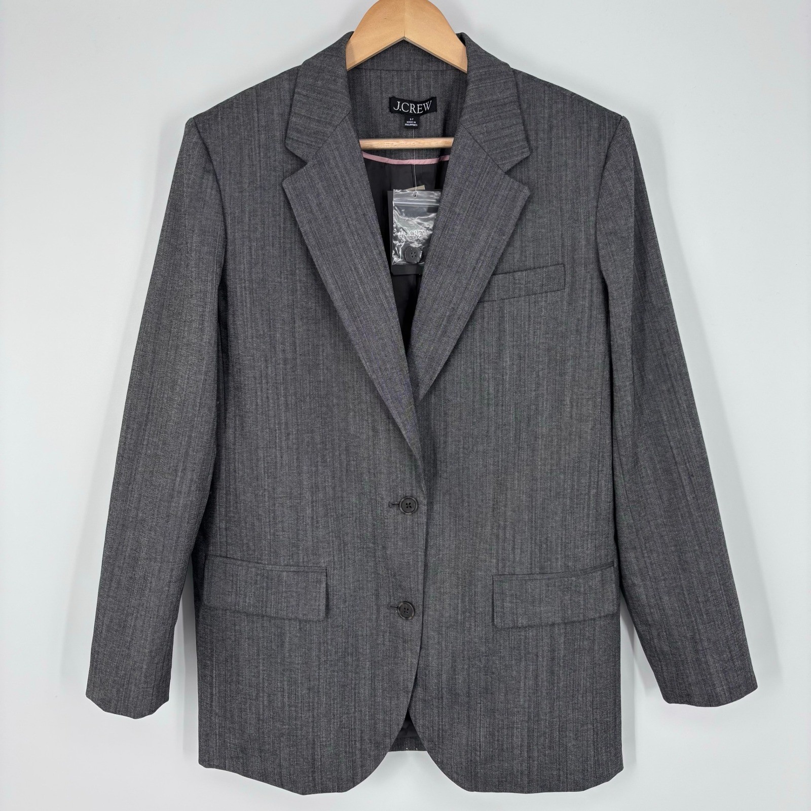 J.Crew Gamine Italian Wool Blend Blazer Womens ST Gray Nova Fides Suit Coat NEW