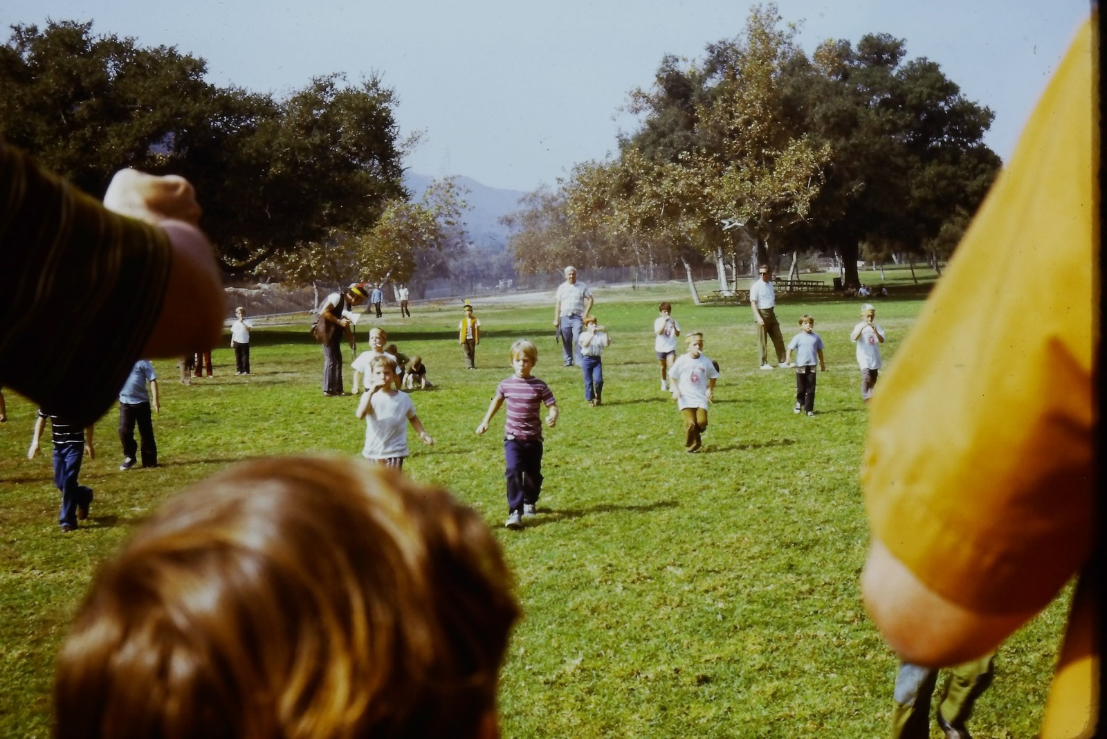 c1970's Kodachrome 35mm Slide, Kids Running Park Play mid 1970s green Children c1970's Kodachrome 35mm Slide, Kids Running Park Play mid 1970s green Children
