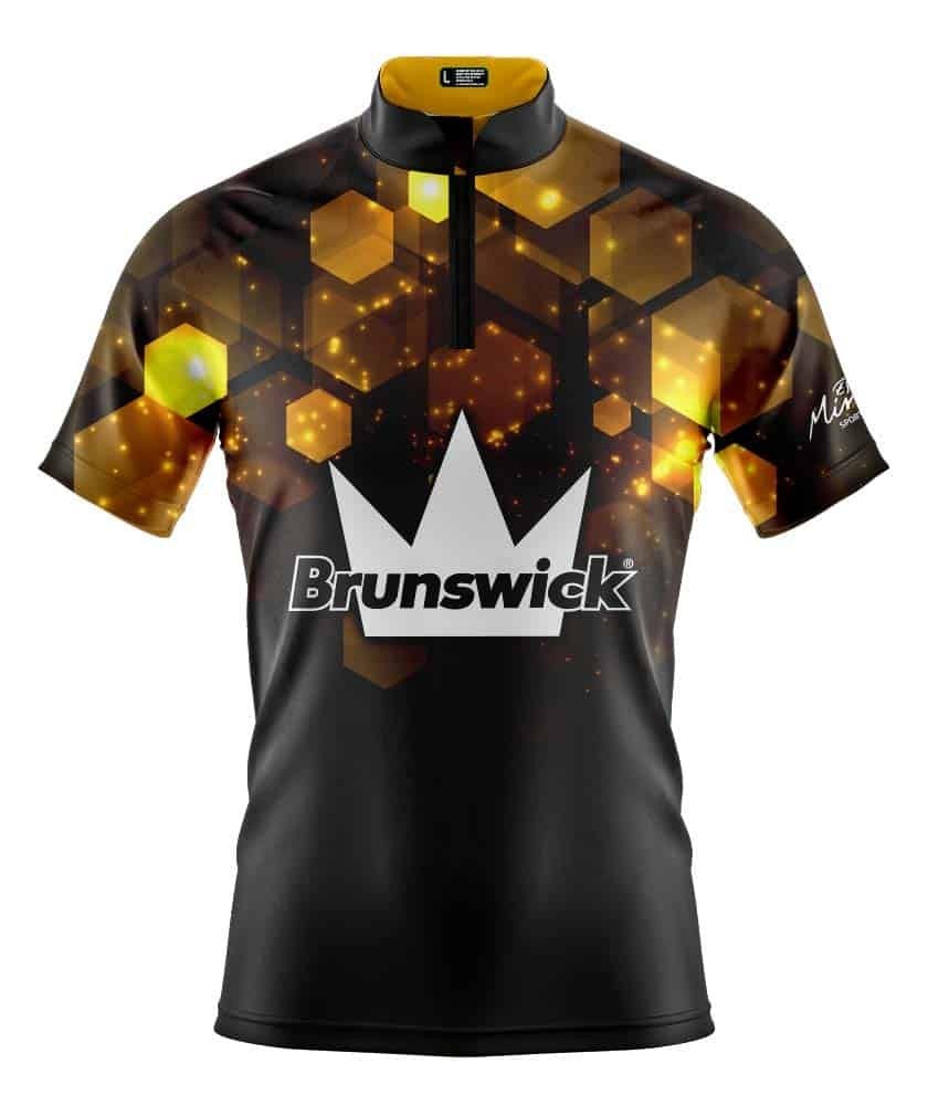 CUSTOM NAME Brunswick Gold Bowling Jersey Long & Short Sleeve Shirts