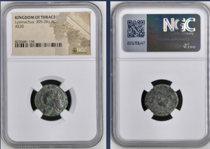 Ancient Greek Kingdom of Thrace 305BC-281BC King Lysimachus NGC Genuine Coin