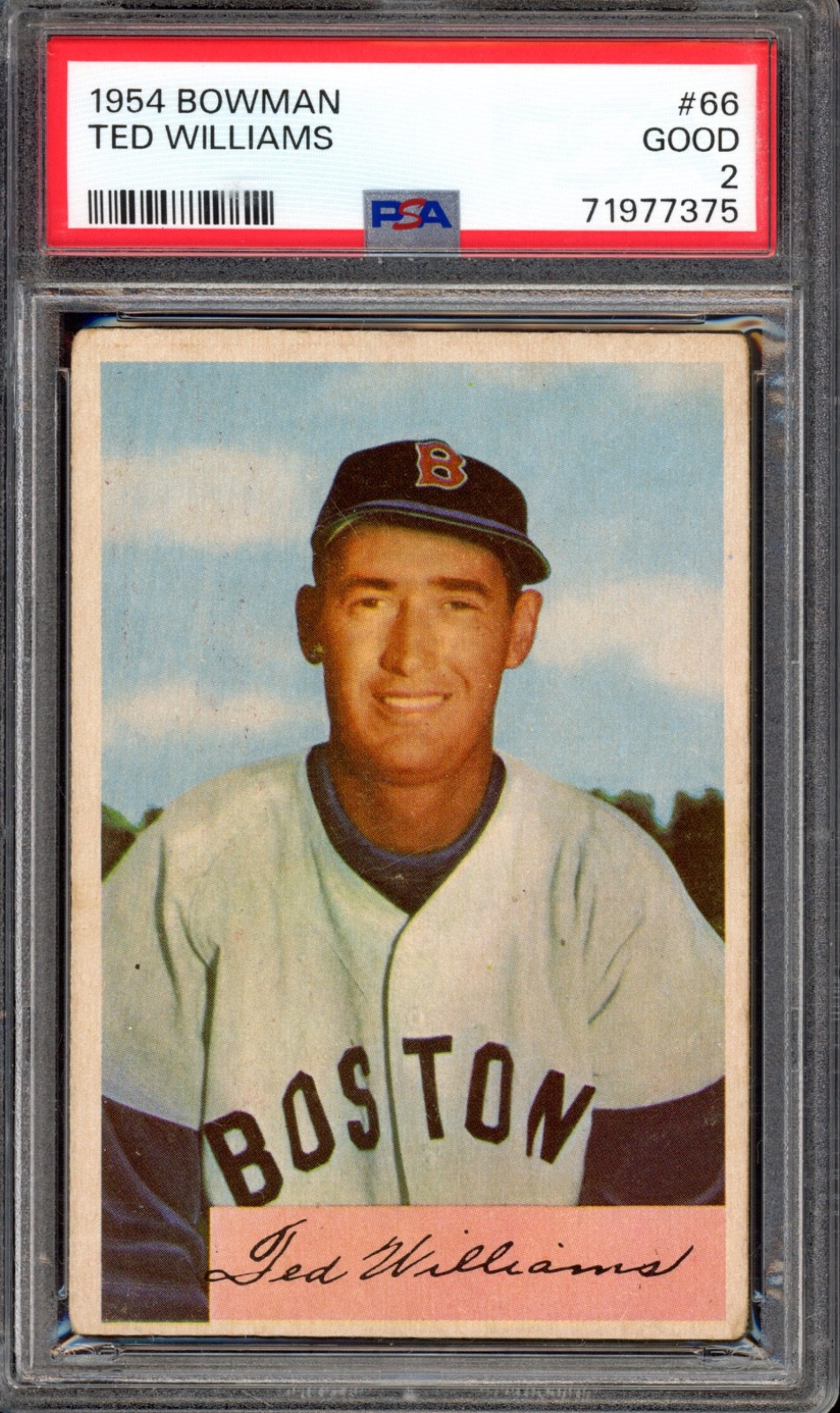 1954 Bowman #66 Ted Williams PSA 2 Vintage HOF SP Rare Baseball Card (7375)