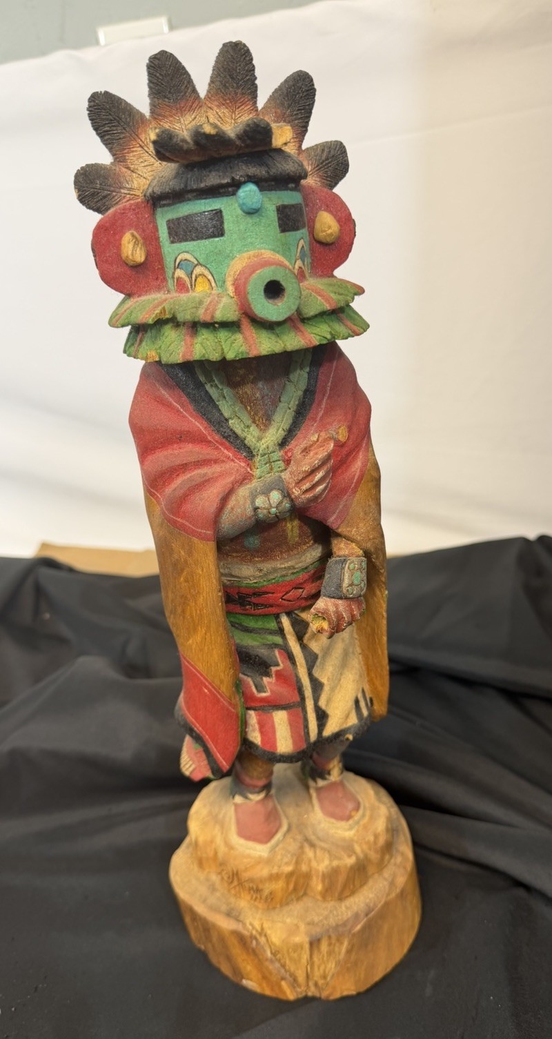 Hopi  Kachina Doll by Marlon Huma 1st Mesa Hand Carved 14.5” Signed