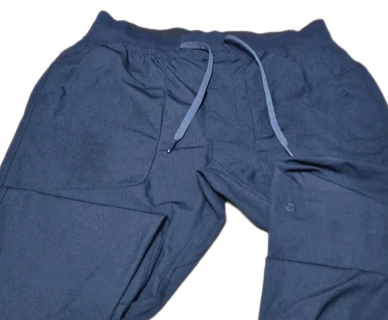 New Lululemon Mens Warm.Up Jogger Pants Medium Navy Blue Tapered Cuff 