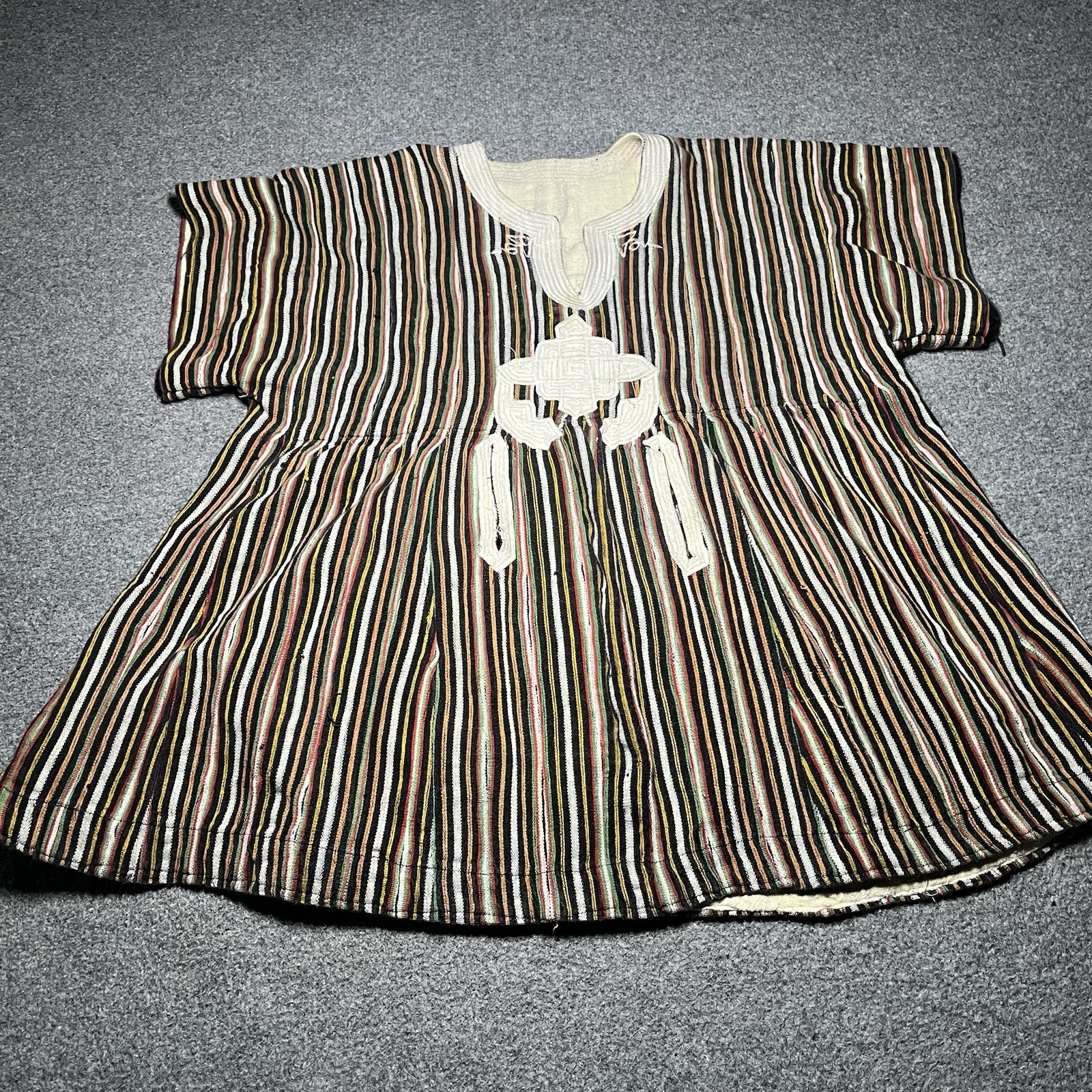 Vintage Ghana Smock Mens XL Fugu Batakari Hand Woven Striped African Tunic Vintage Ghana Smock Mens XL Fugu Batakari Hand Woven Striped African Tunic