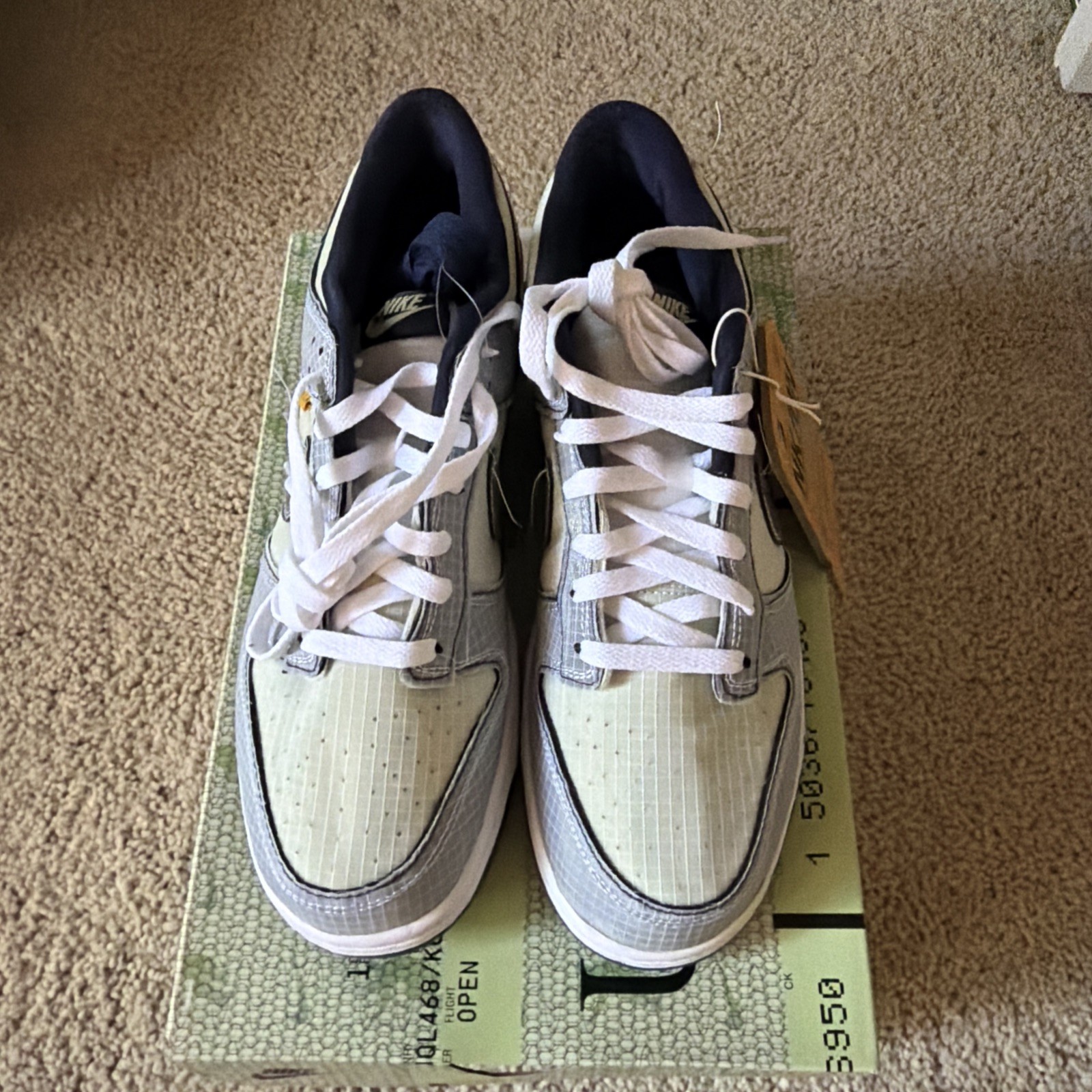 Nike Dunk Low Union LA Pistachio Gray/White/Yellow DJ9649-401 NIB Size 10.5