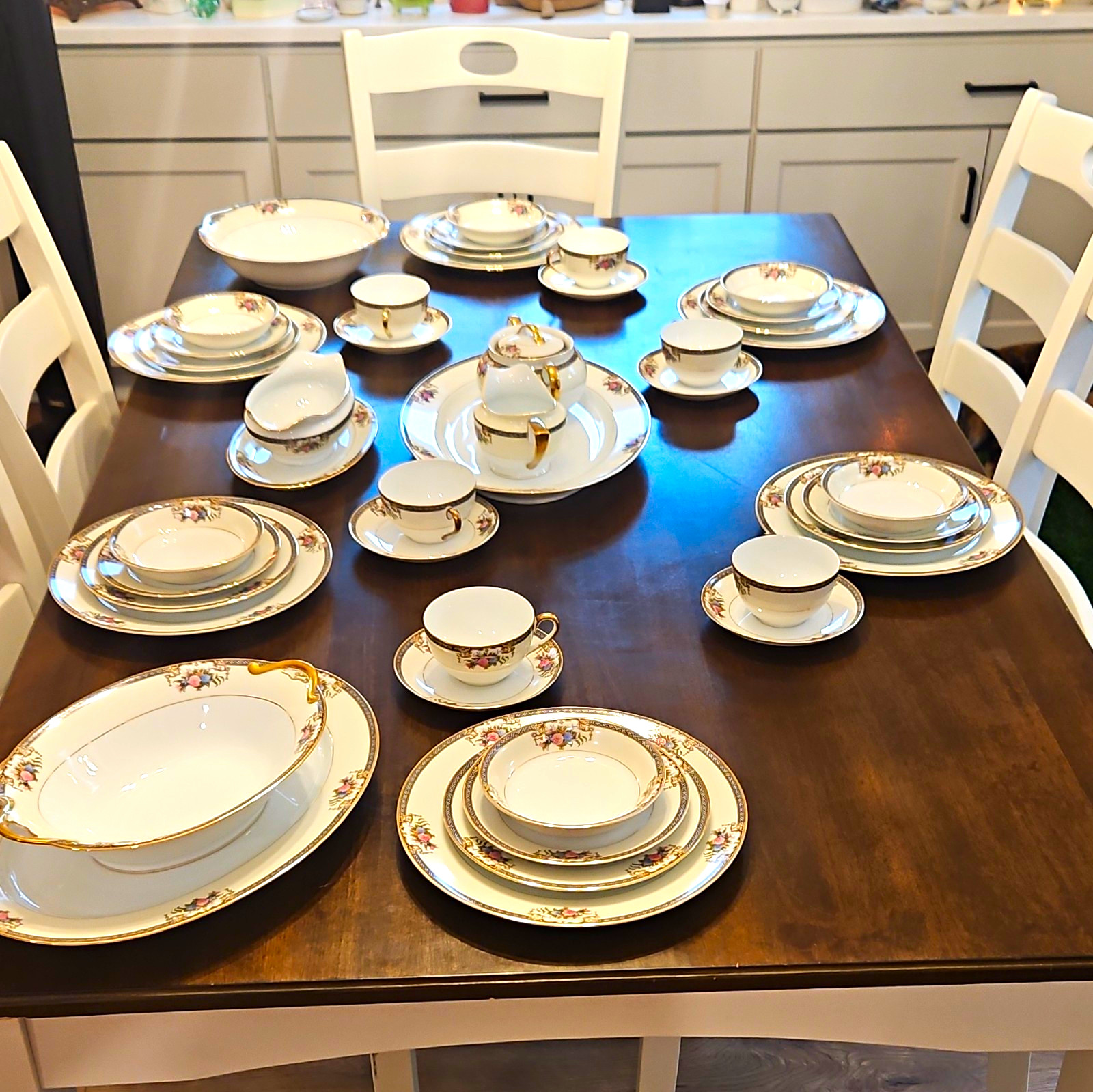 Antique Noritake M Wreath Grasmere 76567 Japan China Set 37pc Service 6 1920s