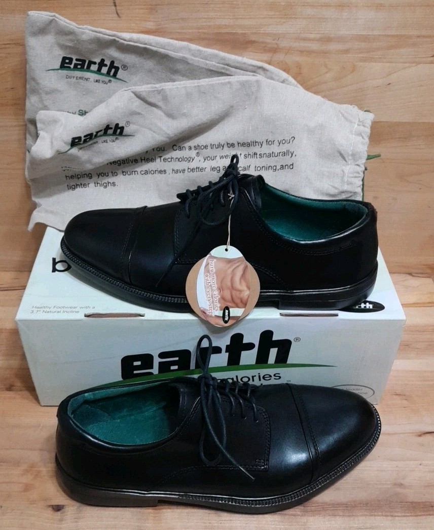  VINTAGE KALSO EARTH: HEALTHY FOOTWEAR REAGAN BLACK CALF Shoe MEN\'S 11 NEW w/Box