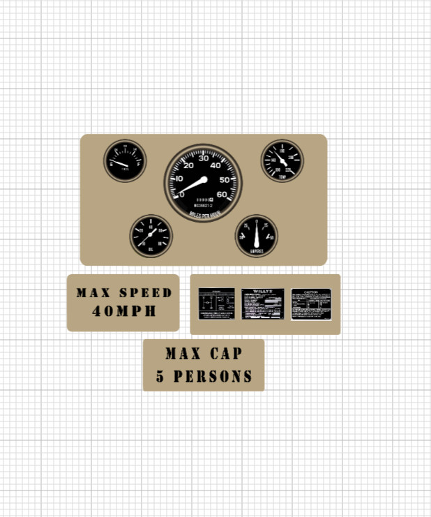 Custom Vintage Gi Joe 7000 Jeep Instrument Panel - Desert Tan - Pls Read Details