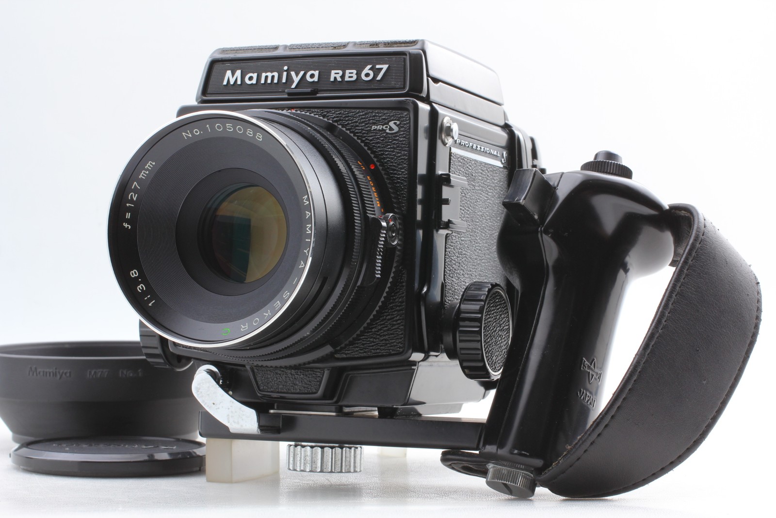 New Bellows CLA\'d Lens [MINT + Hood Grip] Mamiya RB67 Pro S + C 127mm f3.8 JAPAN