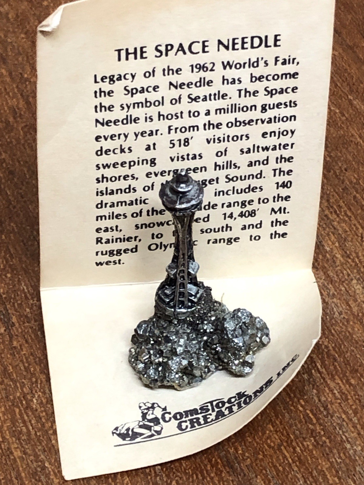 VINTAGE Space Needle Pewter Seattle fools gold ? Geode Crystal Souvenir Trinket VINTAGE Space Needle Pewter Seattle fools gold ? Geode Crystal Souvenir Trinket