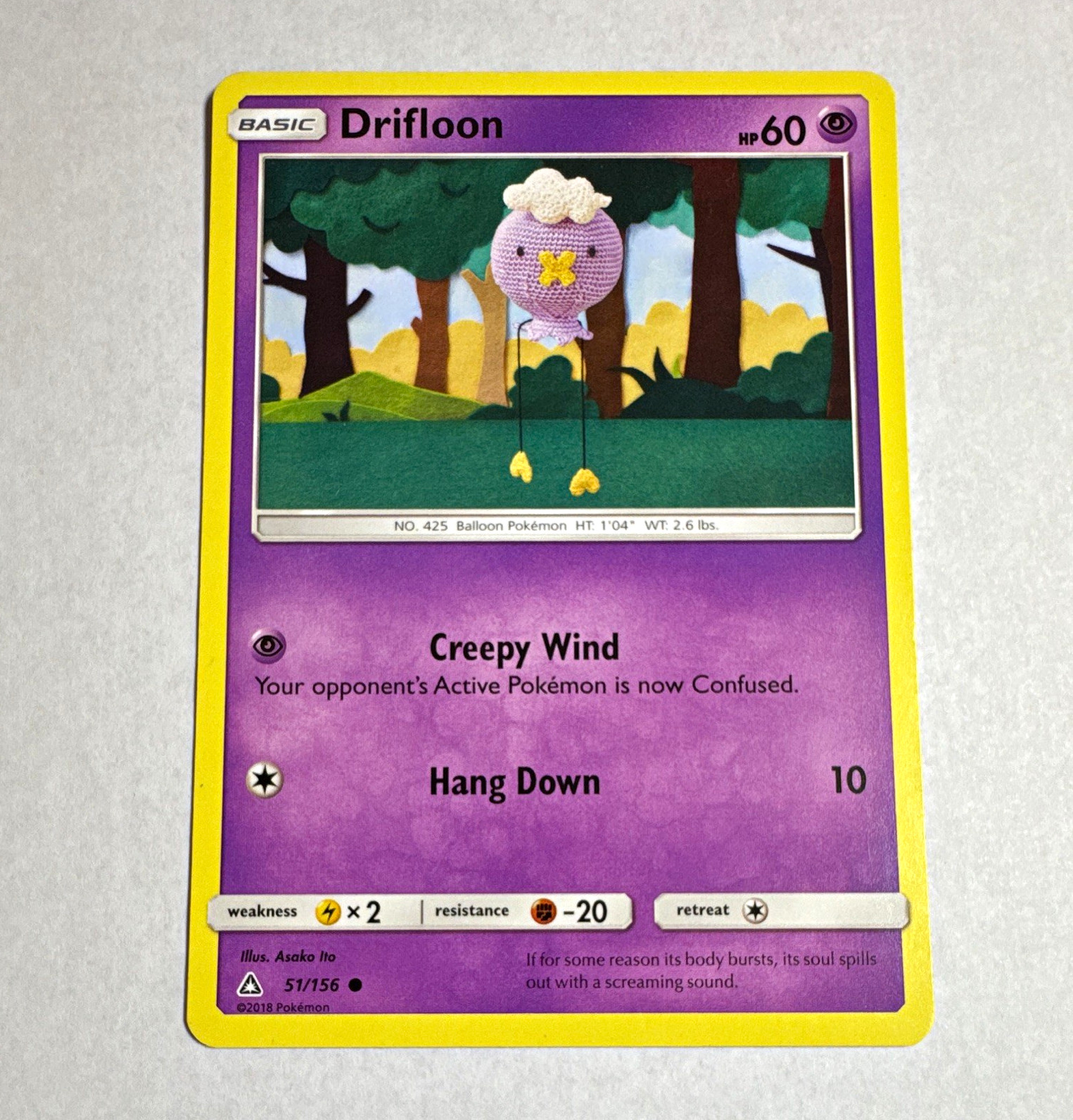 The Pokémon Company Drifloon 51/156 SM Ultra Prism Common EN 60HP