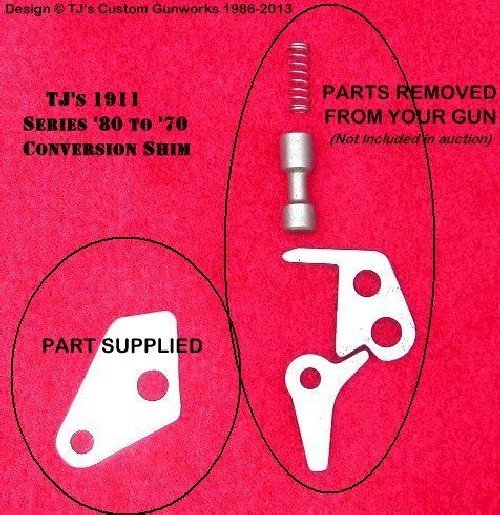TJ\'s fit COLT 1911 SERIES \'80 TO \'70 CONVERSION SHIM ©Frame Slot Filler Plate