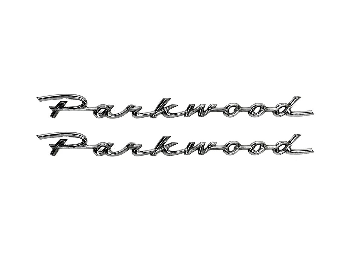 1959 Chevy Parkwood Wagon Front Fender Script PAIR