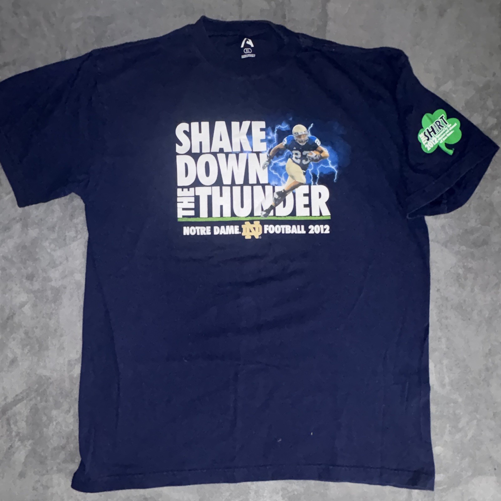 Vintage Notre Dame Fighting Irish Football 2012 Blue XL Shirt 125th anniversary Vintage Notre Dame Fighting Irish Football 2012 Blue XL Shirt 125th anniversary