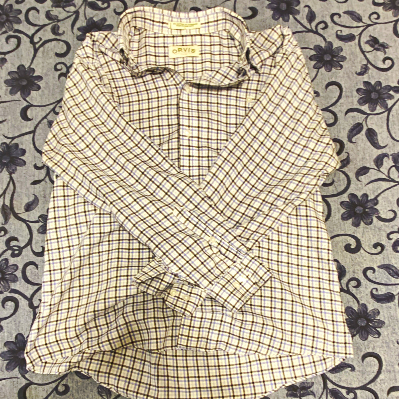 Vintage Orvis Plaid Button Down Shirt, Cotton/Cashmere Mens L Hong Kong Vintage Orvis Plaid Button Down Shirt, Cotton/Cashmere Mens L Hong Kong