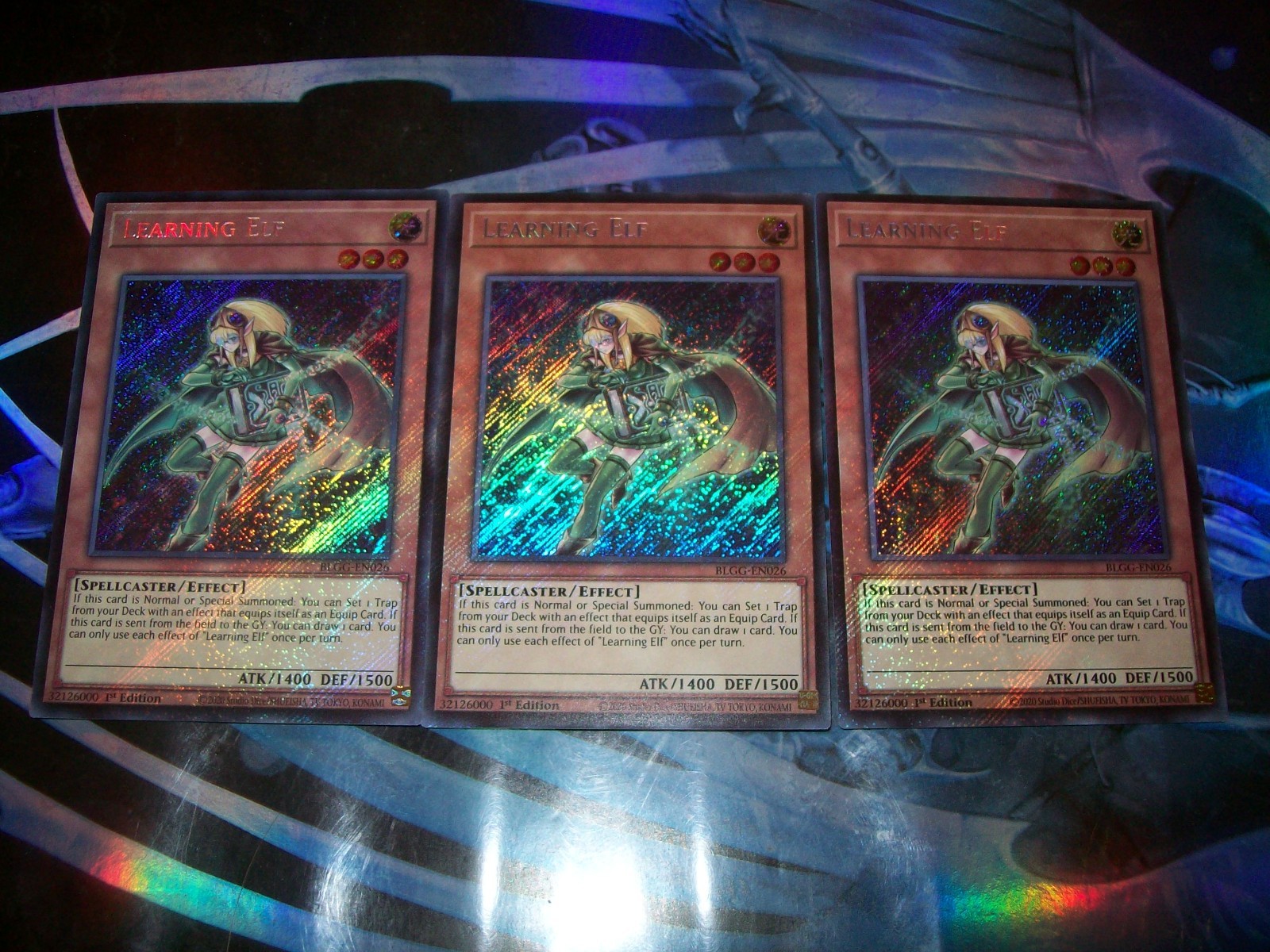 3x Learning Elf 1st Edition Secret Rare BLGG-EN026 Yu-Gi-Oh