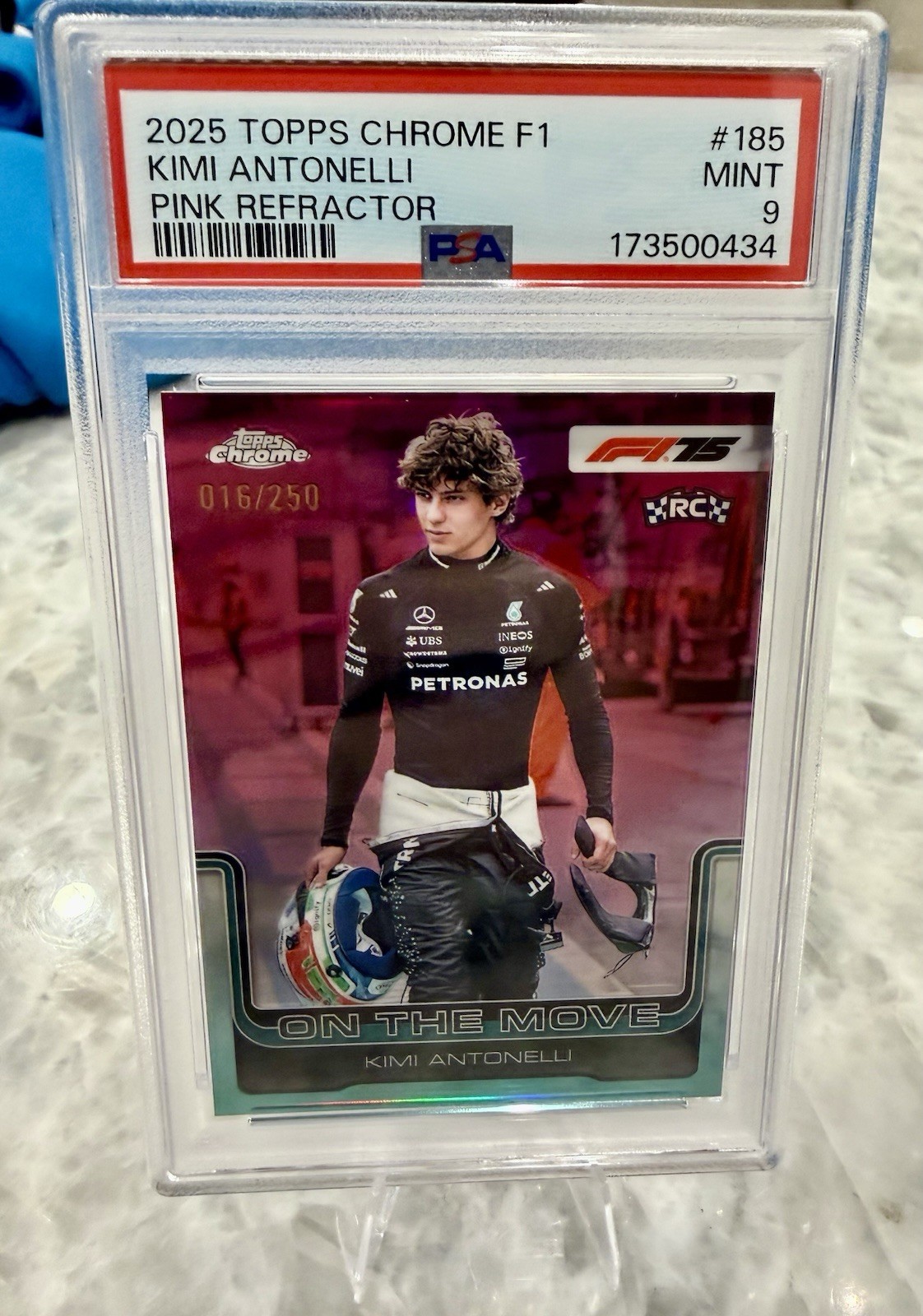 2025 Topps Chrome F1 Kimi Antonelli Rookie PINK /250 PSA 9 - Pop 2 🏎️🏎️ 2025 Topps Chrome F1 Kimi Antonelli Rookie PINK /250 PSA 9 - Pop 2 🏎️🏎️