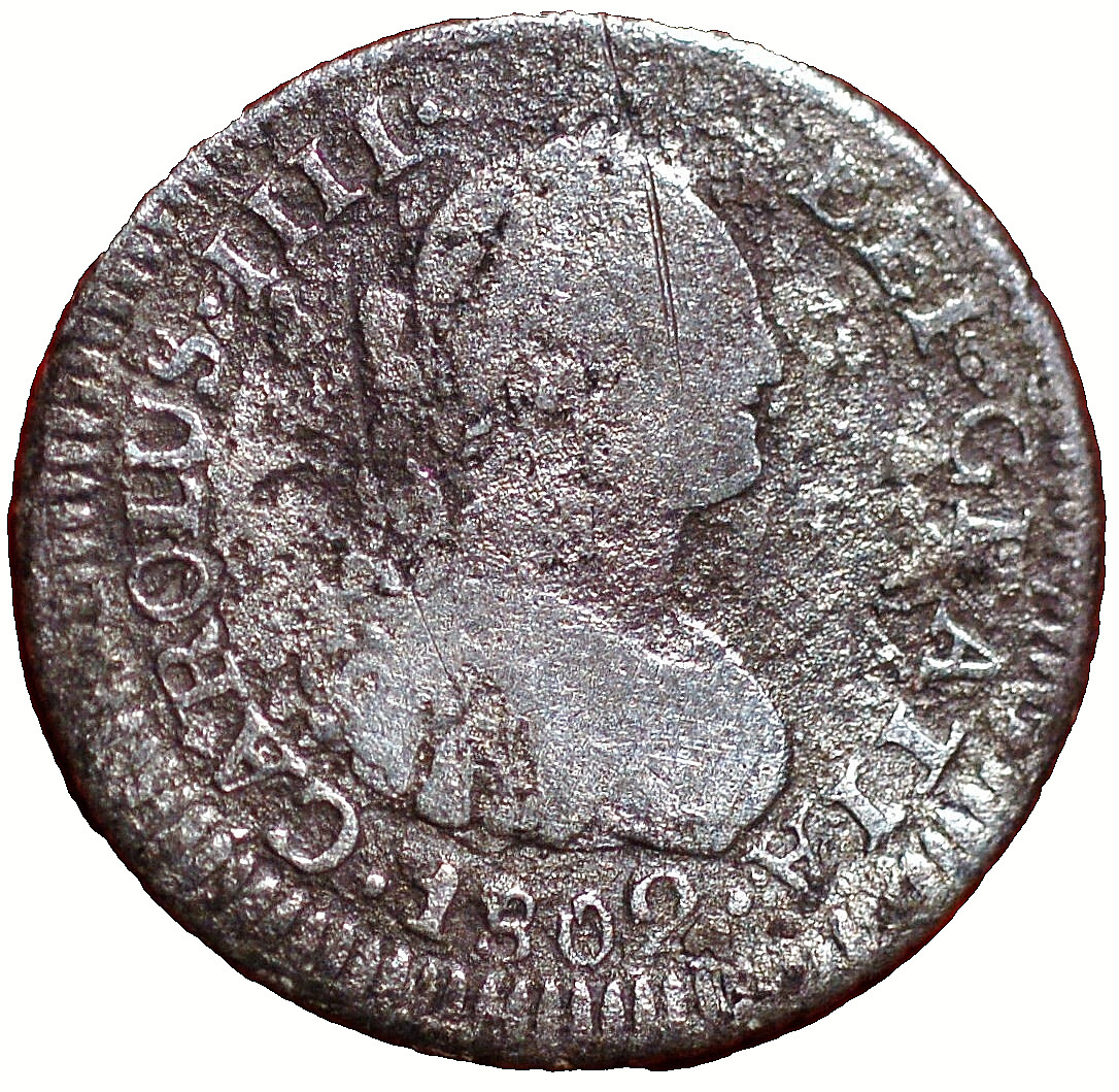 Bolivia 1/2 Real 1802 PTS PP Charles III KM# 69
