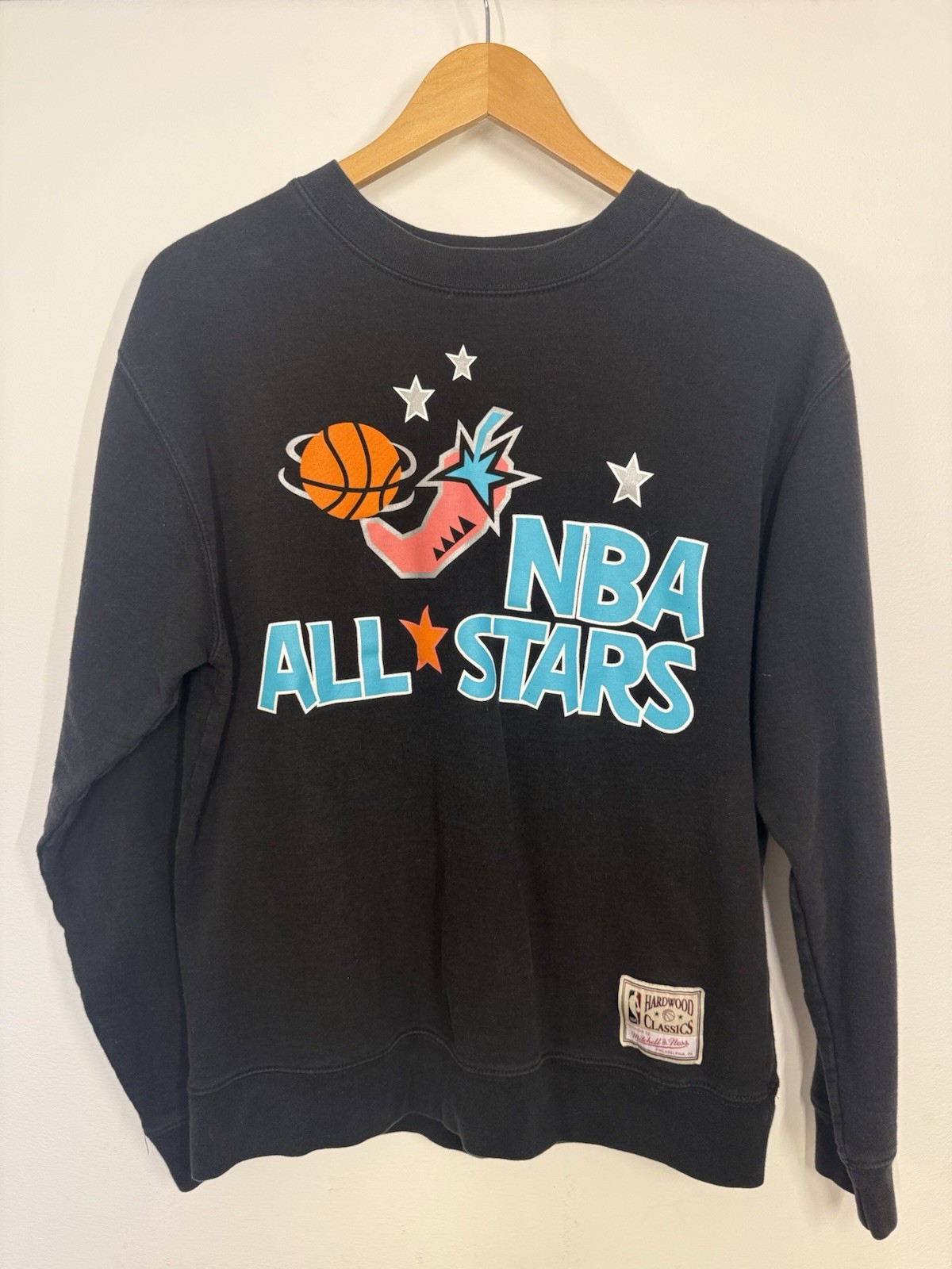 90’s Mitchell & Ness NBA All Stars Crewneck Sweatshirt Small Hardwood Classics