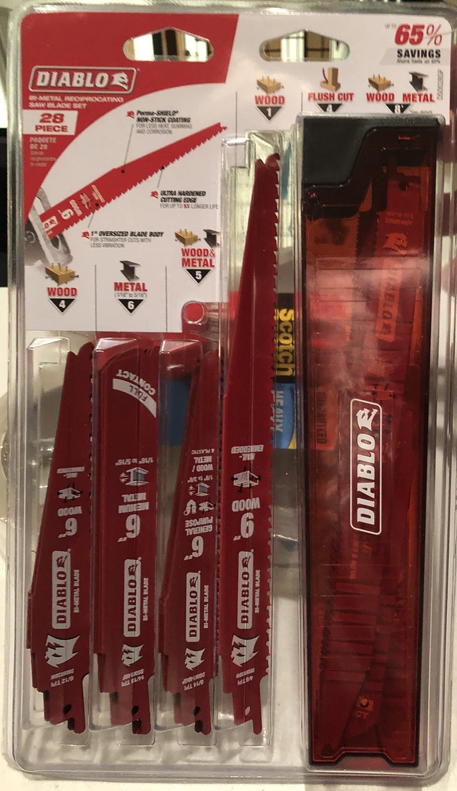 Diablo 28-Piece Bi-Metal Reciprocating Saw Blades Wood Metal Demolition Case
