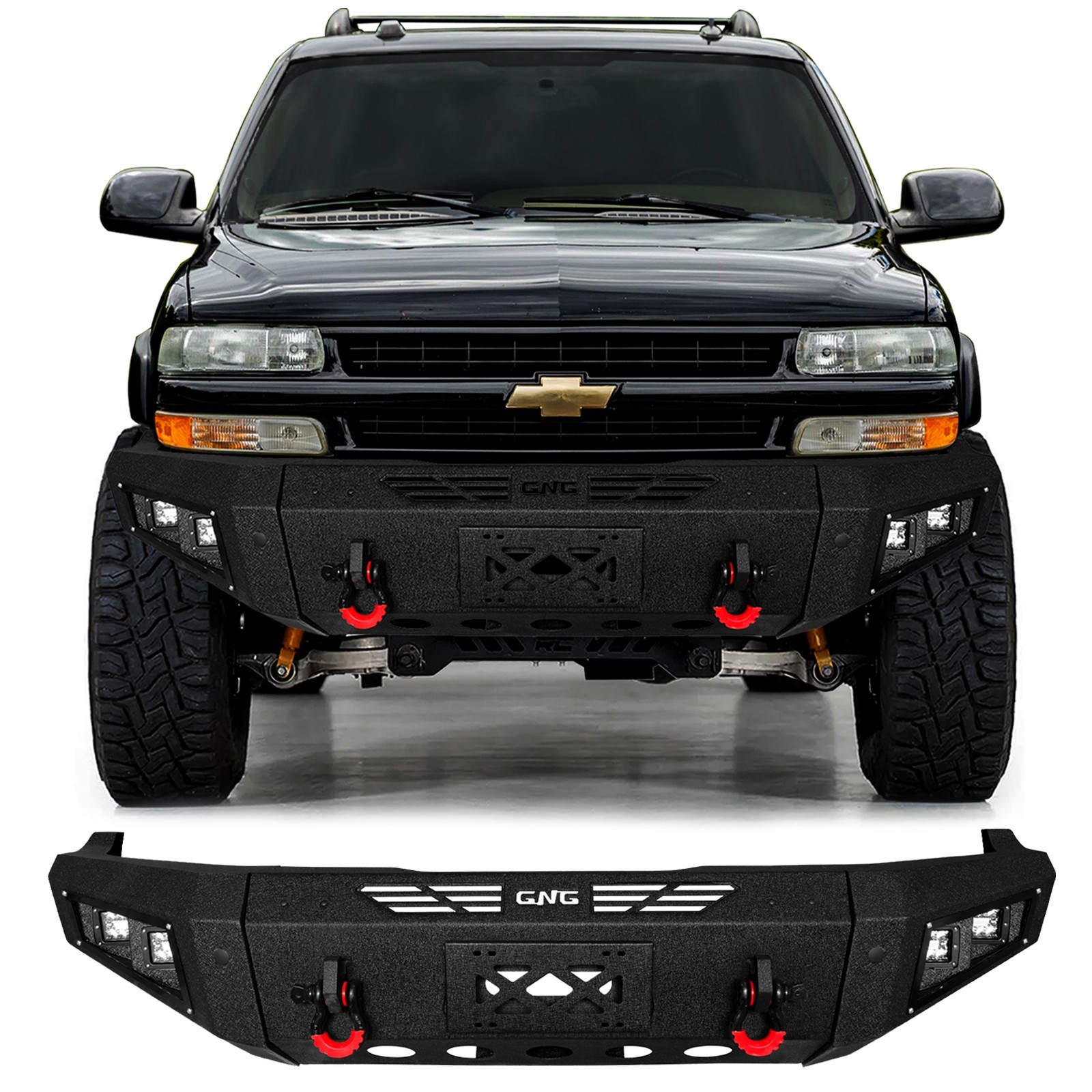 Vijay Front Bumper For 2000-2006 Chevrolet Tahoe Suburban 1500 2500 w/LED LIghts