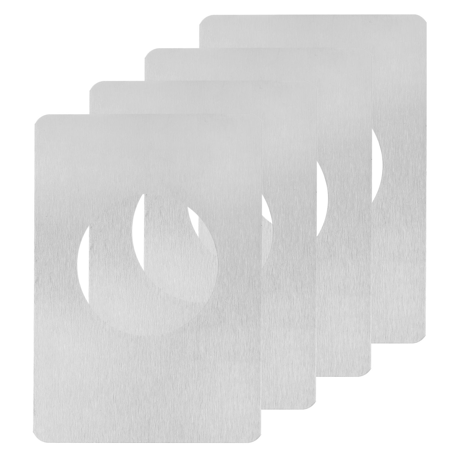 4Pcs 130x90mm Stainless Steel Door Knob Reinforcement Plate Silver