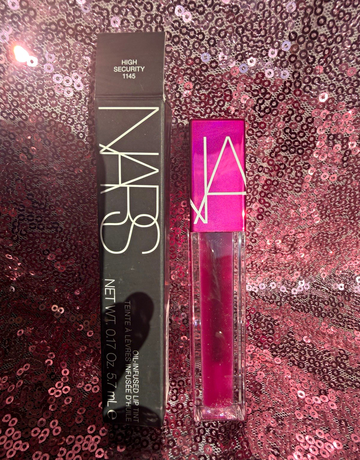 **LIMITED EDITION** NARS Oil-Infused Lip Tint Pink Shine Liquid High Security **LIMITED EDITION** NARS Oil-Infused Lip Tint Pink Shine Liquid High Security