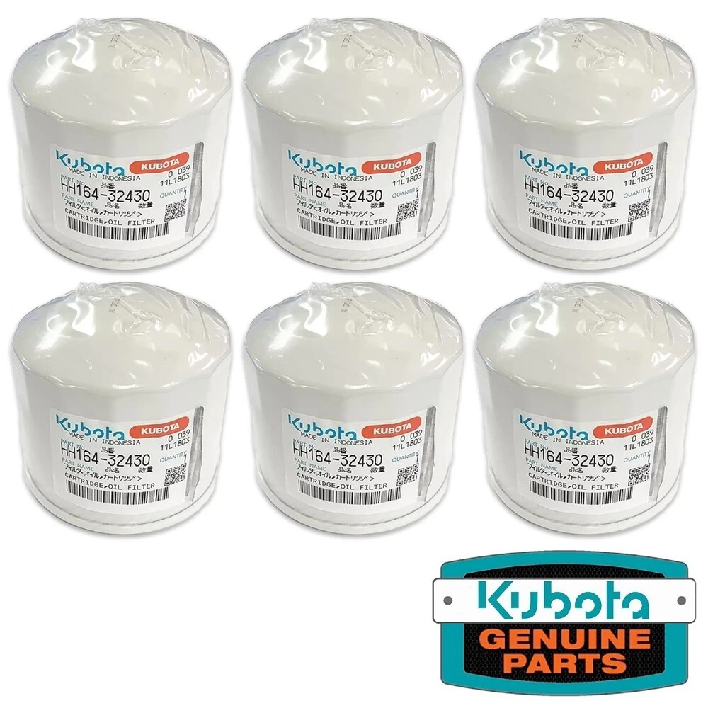 Genuine OEM Kubota HH164-32430 Oil Filter - 6 PACK