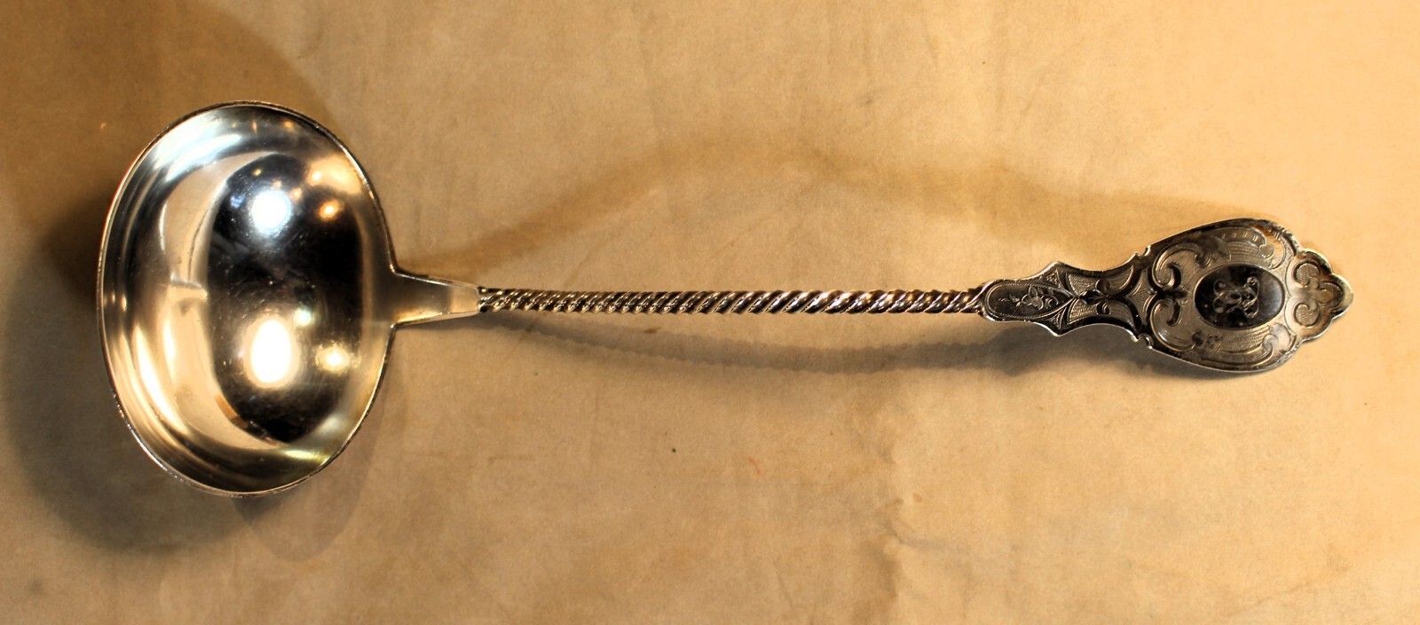 American Victorian Coin Silver Punch Ladle-Geo. Shreve San Francisco Cal c. 1865