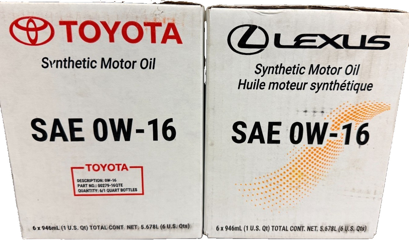LEXUS/TOYOTA MOTOR OIL  0W-16 6 QTS IN A CASE 00279-16QTE-01T