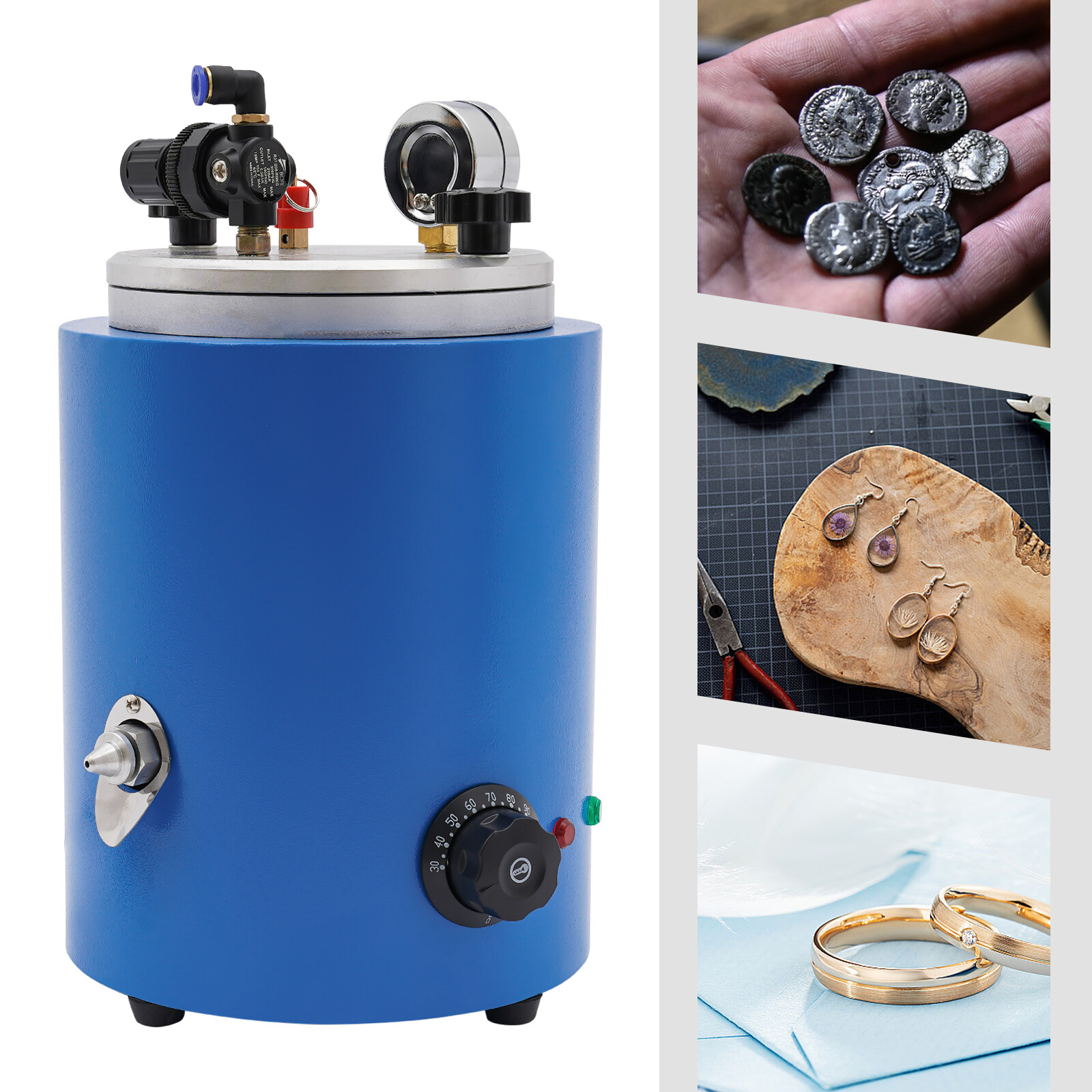 350W Round Wax Injector Machine 2 Nozzles 110V for Jewelry Casting
