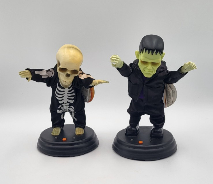 Gemmy Grave Ravers Grooving Ghoulies WOT Frankenstein and Skeleton READ