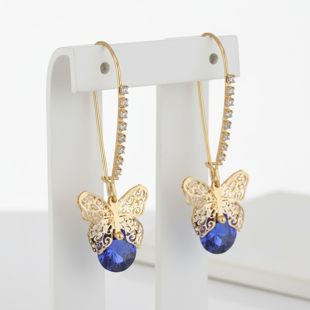 US Seller Betsey Johnson CZ Butterfly Dangle Earrings US Seller Betsey Johnson CZ Butterfly Dangle Earrings