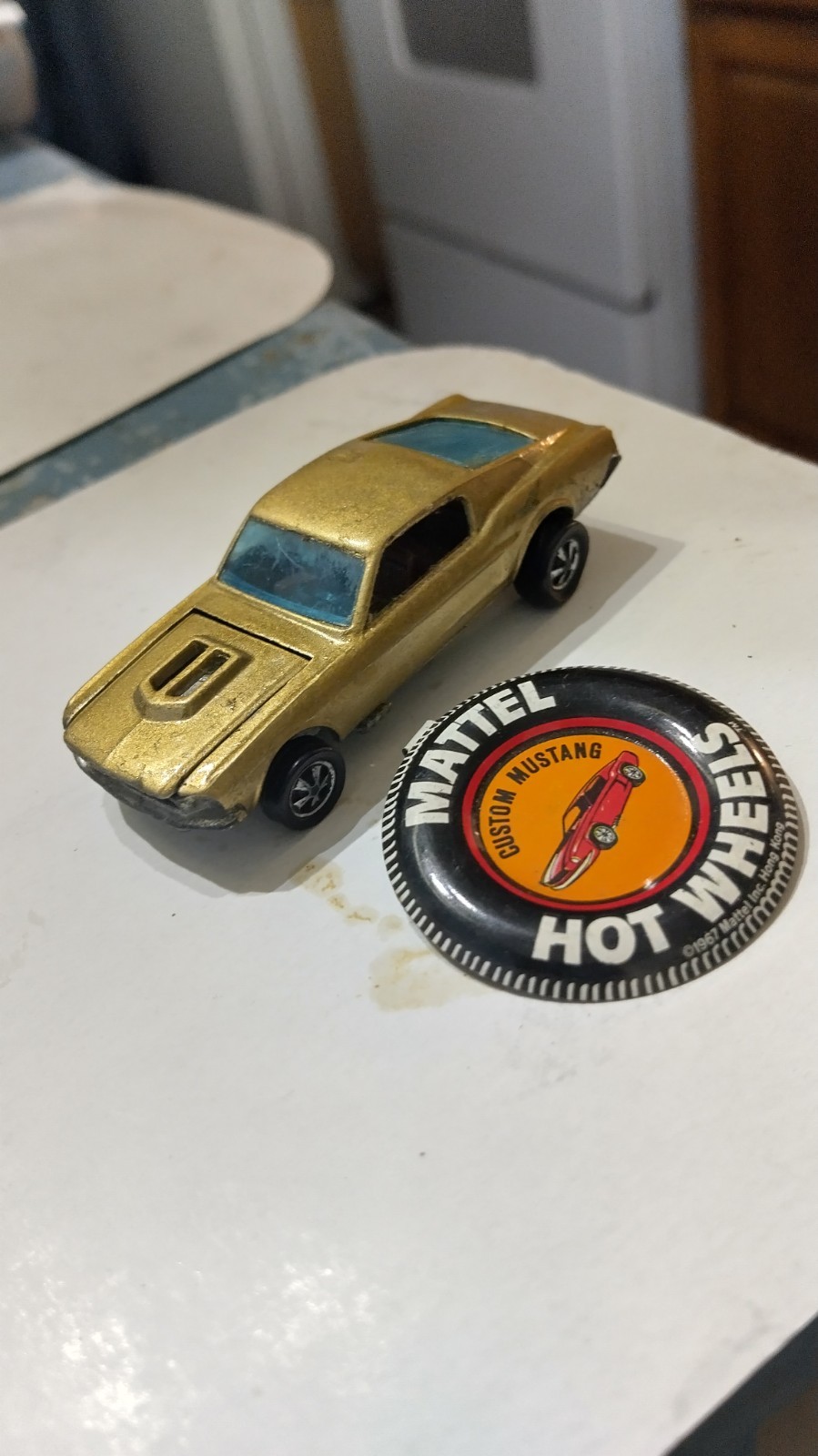 Hot Wheel Redline Custom Mustang Deep Dish W/Badge Open Sunroof Repainted
