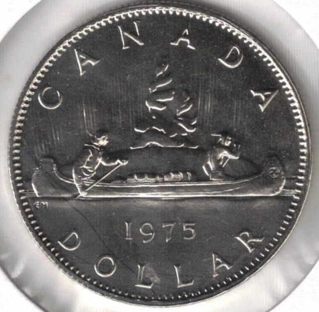 1975 Canada Flawless Proof Like QEII & Voyageur Nickel Dollar Coin 1975 Canada Flawless Proof Like QEII & Voyageur Nickel Dollar Coin