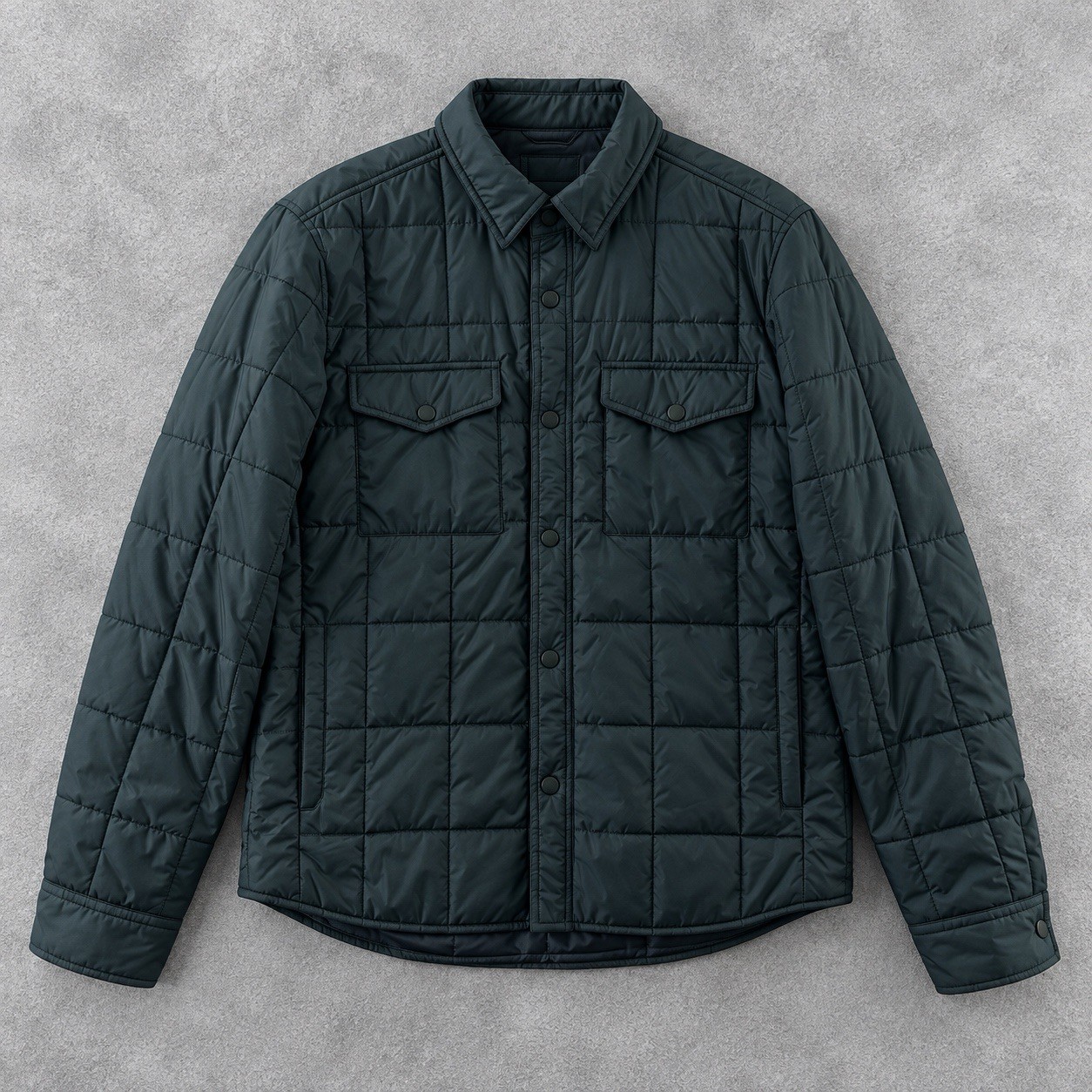 Uniqlo 3D Blocktech Puffer Jacket Mens Medium Green Quilted Insulated Utility