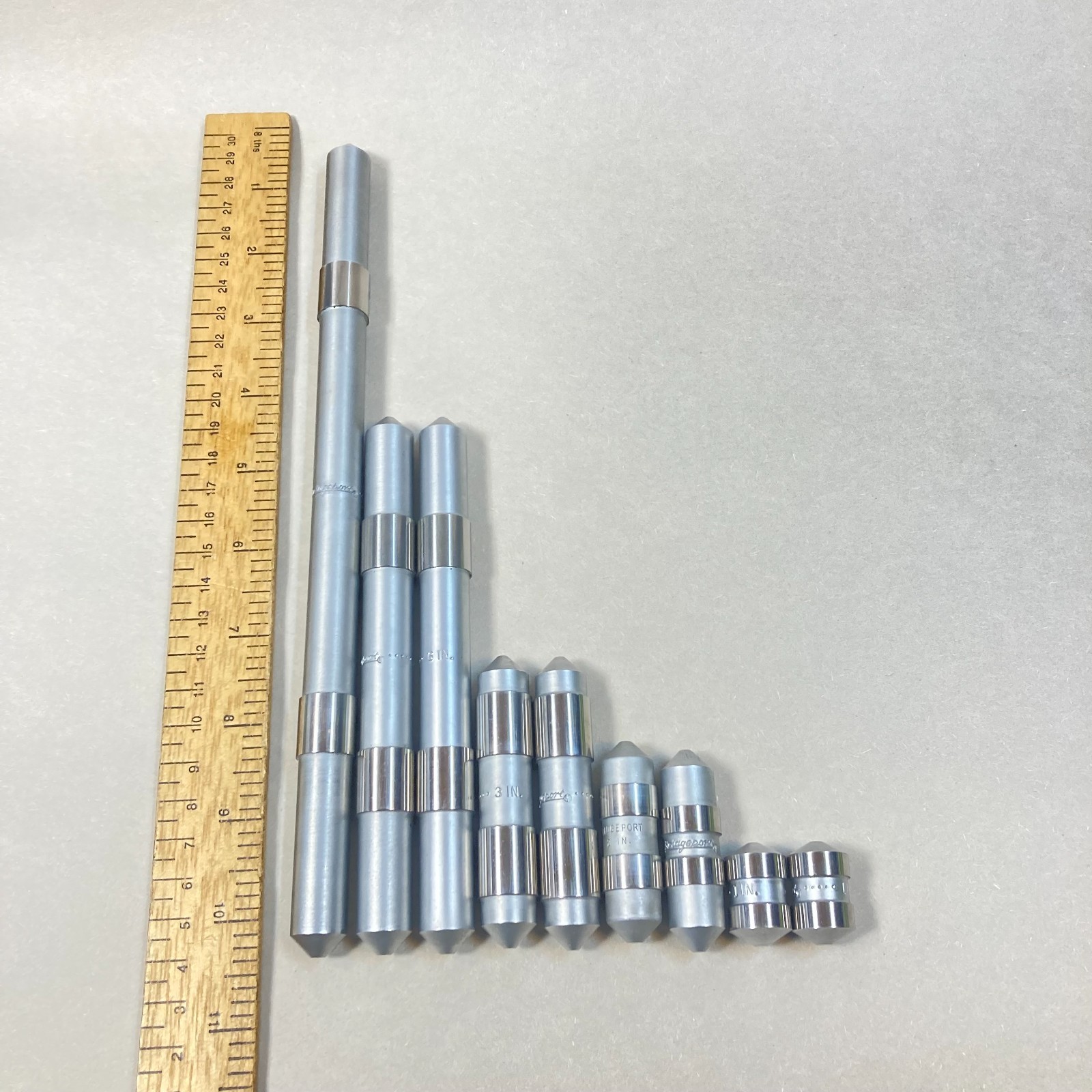 Vintage Bridgeport End Measuring Rods Go/No Go 10 Pc USA Vintage Bridgeport End Measuring Rods Go/No Go 10 Pc USA