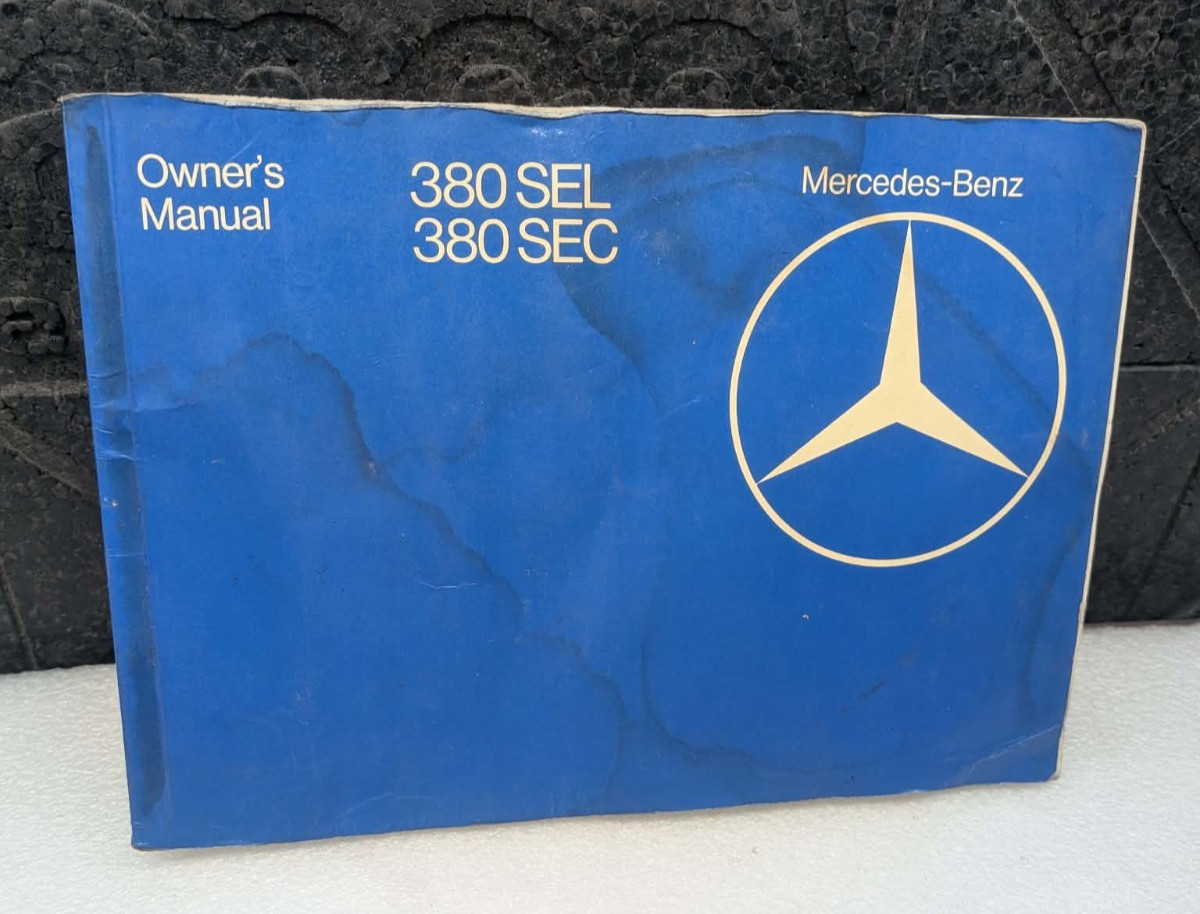 Mercedes-Benz MB 1982 380SEL 380SEC W126 S Class Owners Manual Handbook OEM USA Mercedes-Benz MB 1982 380SEL 380SEC W126 S Class Owners Manual Handbook OEM USA