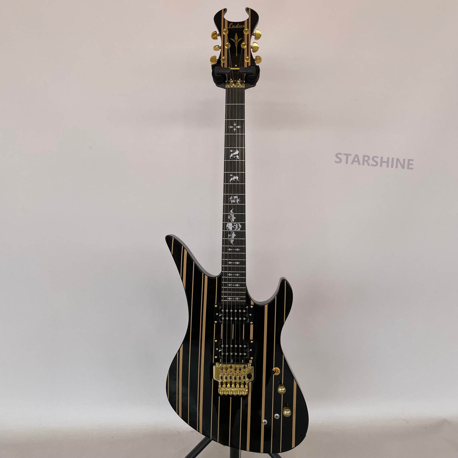 Black Solid Body Electric Guitar Stainless Rounded Fret Edge Gates Custom