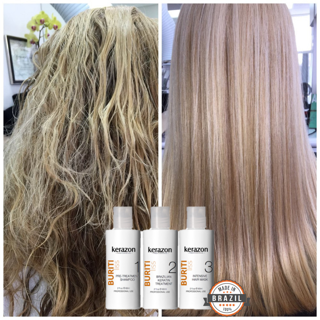 Brazilian Keratin Treatment For All Hair Types Vegan 6oz/180ml Kit by KERAZON